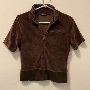 Y2k CB Sports Brown Zip Up  Top Size Medium